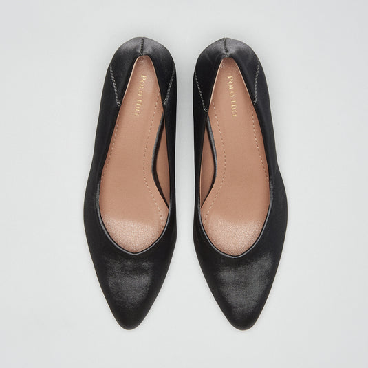Mid Block Heels Pointed Court Shoes