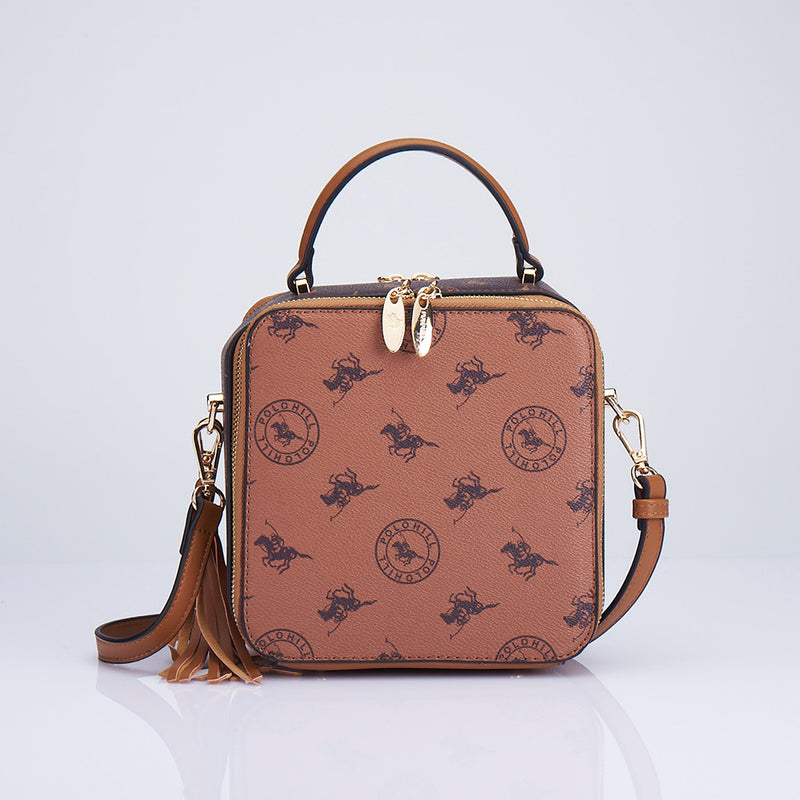 Load image into Gallery viewer, Monogram Dual Zip Crossbody Sling Bag
