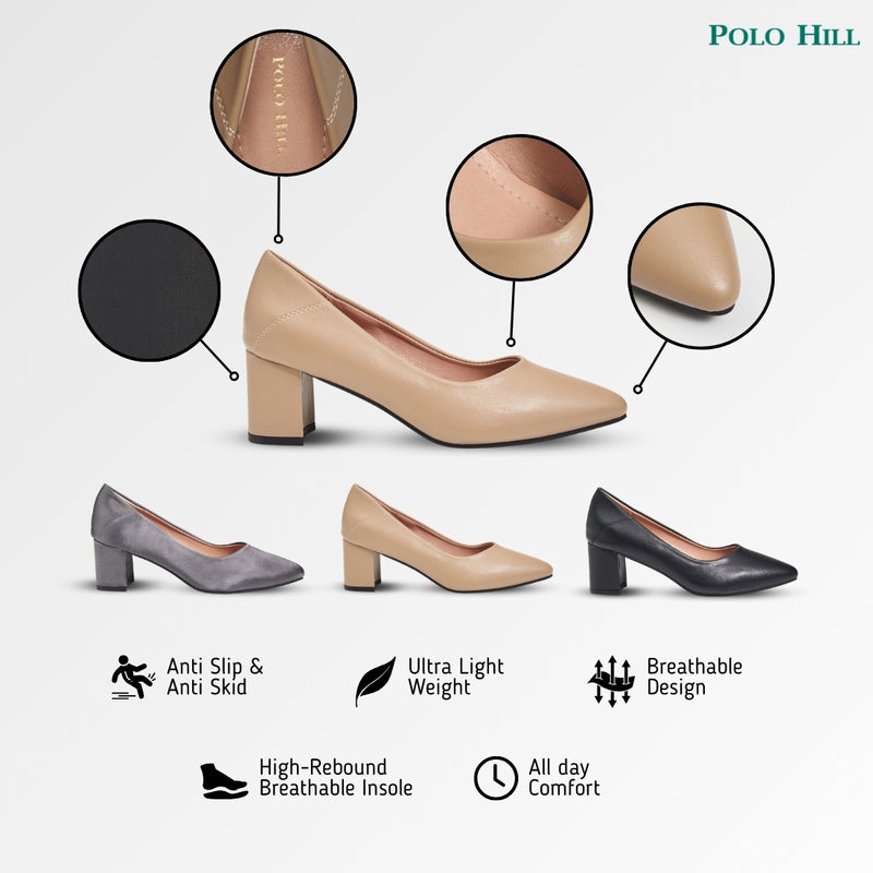 Load image into Gallery viewer, Mid Block Heels Pointed Court Shoes
