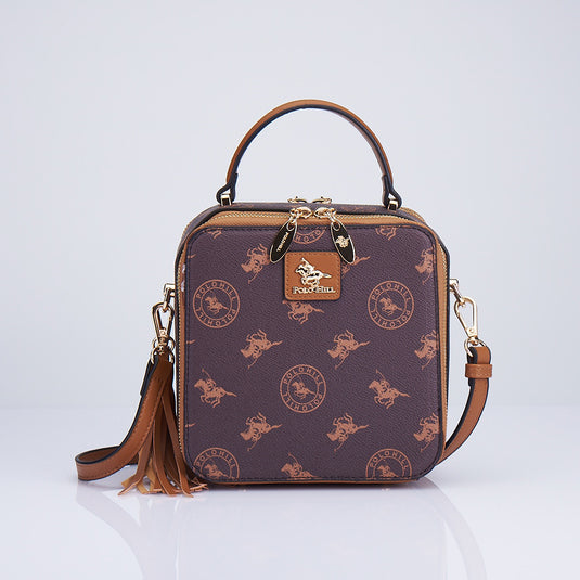 Monogram Dual Zip Crossbody Sling Bag