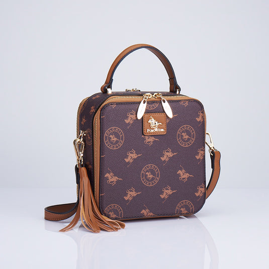 Monogram Dual Zip Crossbody Sling Bag