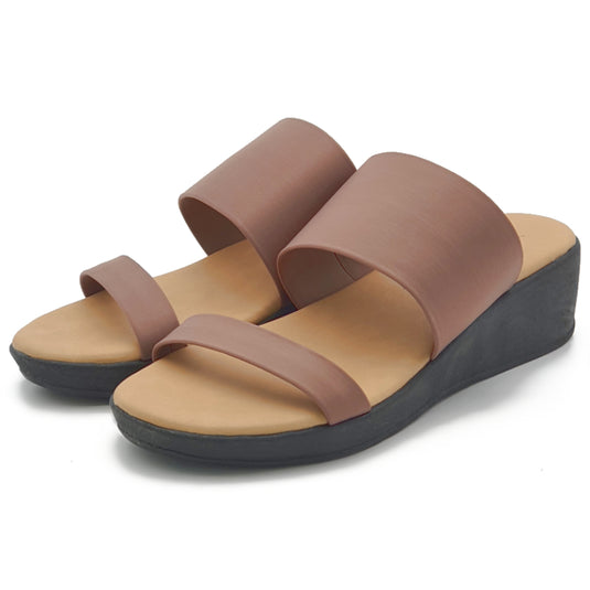 Toe Band Slide Wedge Sandals