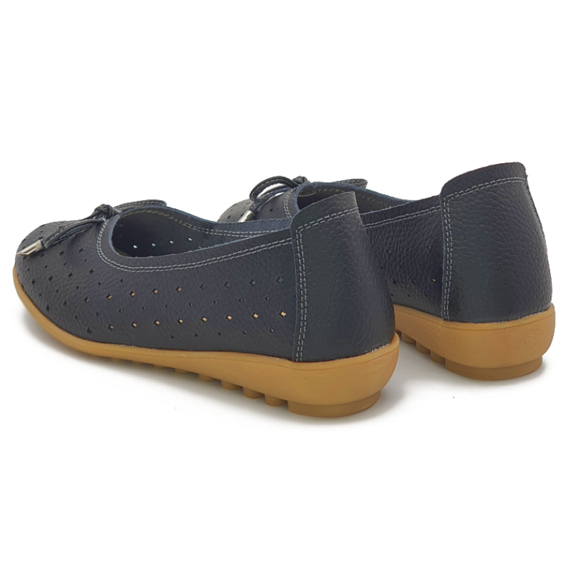 Load image into Gallery viewer, Punched Hole Low Wedge Ballet Shoes
