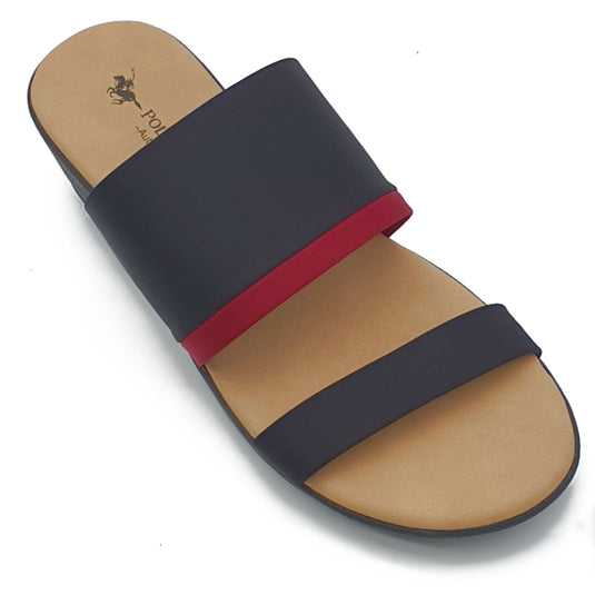 Toe Band Slide Wedge Sandals