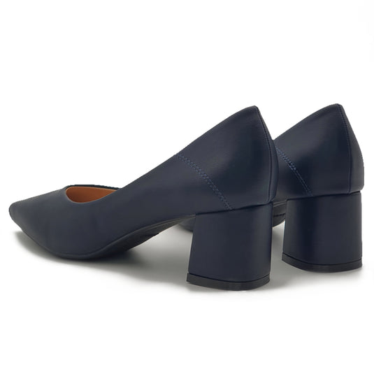Mid Block Heels Pointed Court Shoes