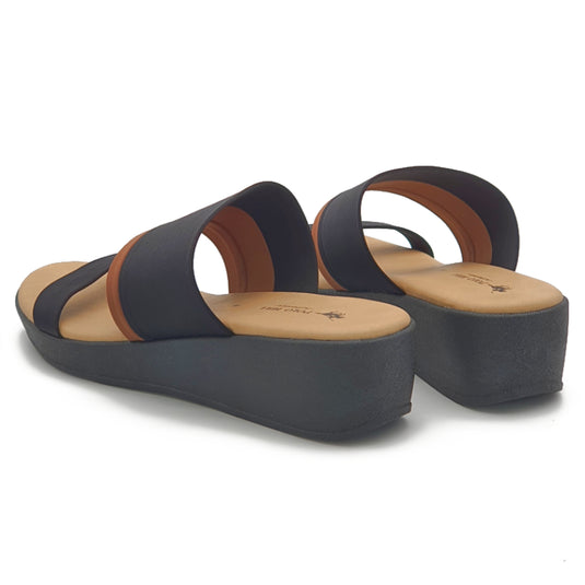 Toe Band Slide Wedge Sandals