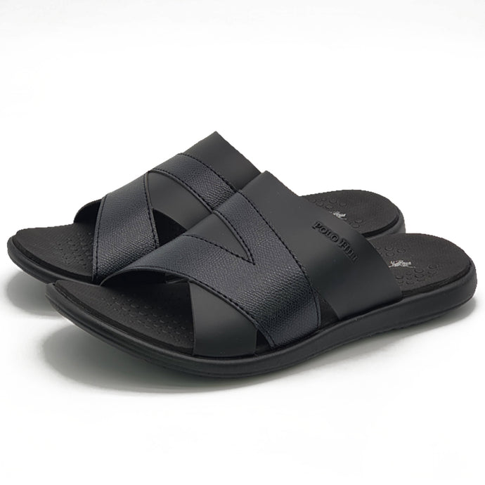 Contrast Cross Band Slide Sandals