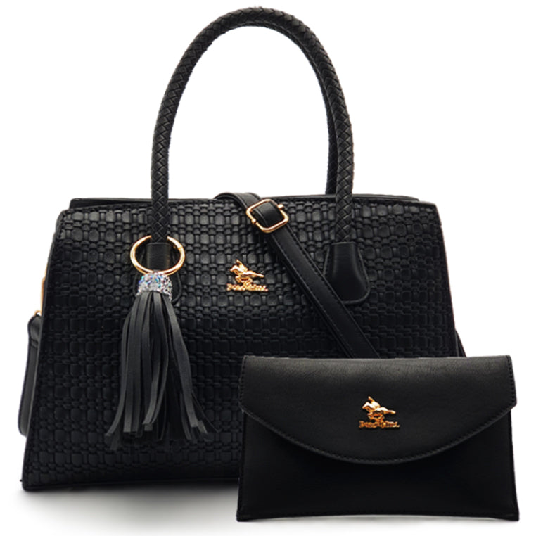 Load image into Gallery viewer, Suzanne Straw-Like Tassel Handbag 2-in-1 Set
