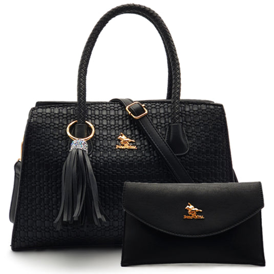 Suzanne Straw-Like Tassel Handbag 2-in-1 Set