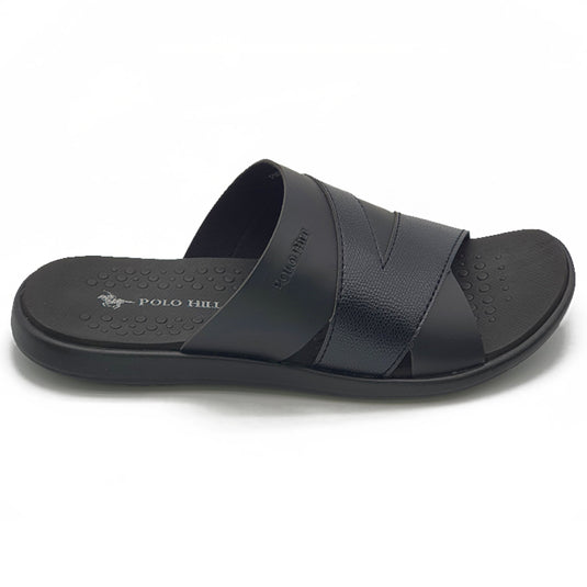 Contrast Cross Band Slide Sandals