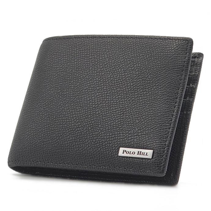 Genuine Leather RFID Blocking Business Bifold Wallet with Gift Box - Zip Pocket