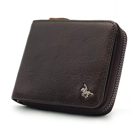 Genuine Leather RFID Blocking Bifold Wallet with Gift Box - Ziparound