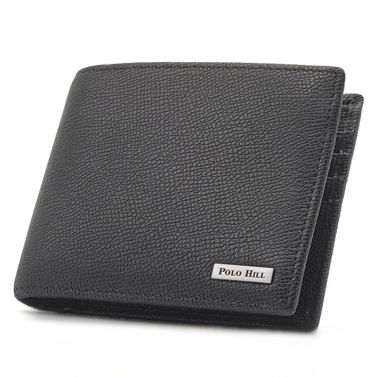 Genuine Leather RFID Blocking Business Bifold Wallet with Gift Box - ID Windows