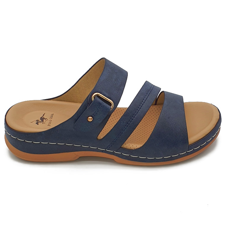 Load image into Gallery viewer, Three Band Slide Wedge Sandals
