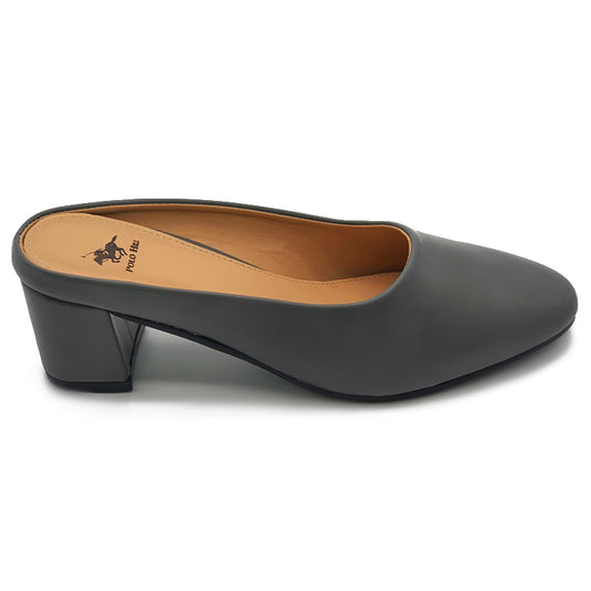 Round Toe Mid-Heeled Mules