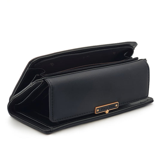 Long Snap Button Bi-Fold Wallet