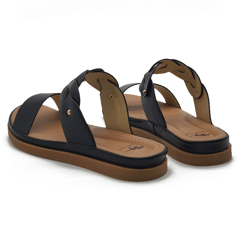 Load image into Gallery viewer, Two Strap Wide Base Slide Sandals
