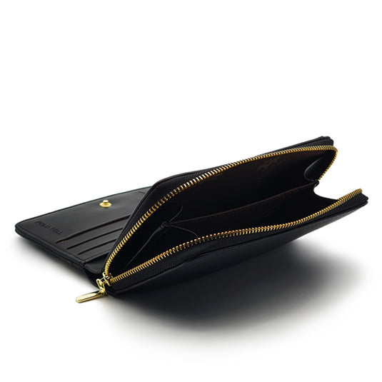 Snap Button Bi-Fold Wallet with Zipper