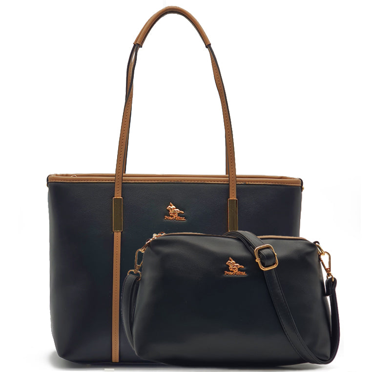 Load image into Gallery viewer, Danni  Faux Leather Shoulder Tote Bag 2-in-1 Set

