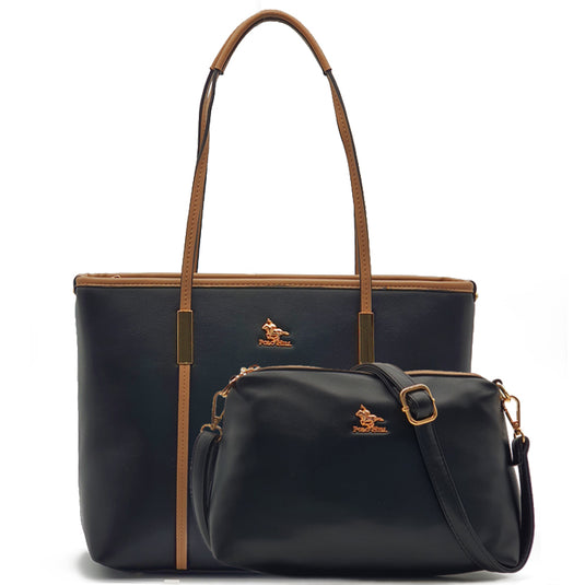 Danni  Faux Leather Shoulder Tote Bag 2-in-1 Set