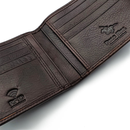 Genuine Leather RFID Blocking Bifold Wallet with Gift Box - Basic