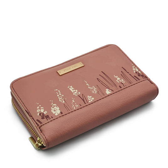 Snap Button Bi-Fold Wallet with Zipper