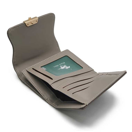 Leaf Inspired Stitching Tri-Fold Wallet