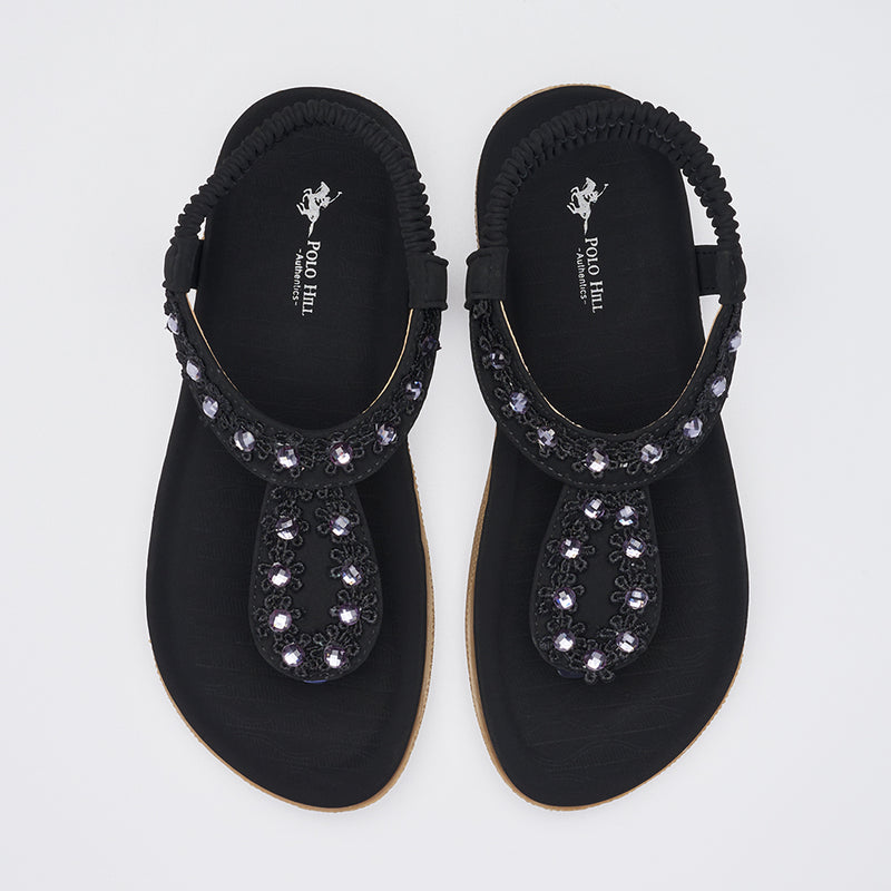Load image into Gallery viewer, Kid Girl Elastic T-Strap Sandals
