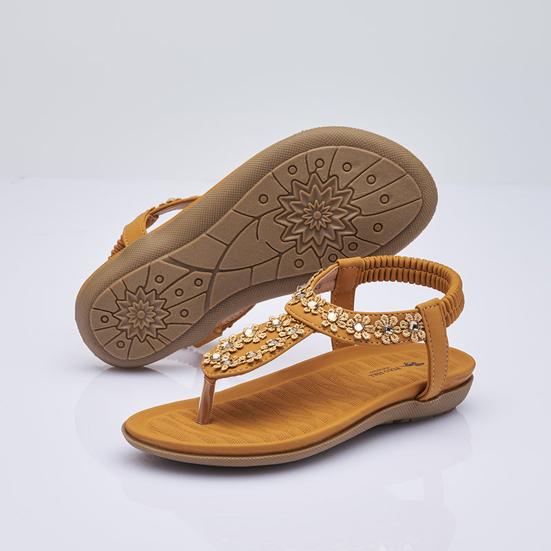 Load image into Gallery viewer, Kid Girl Elastic T-Strap Sandals
