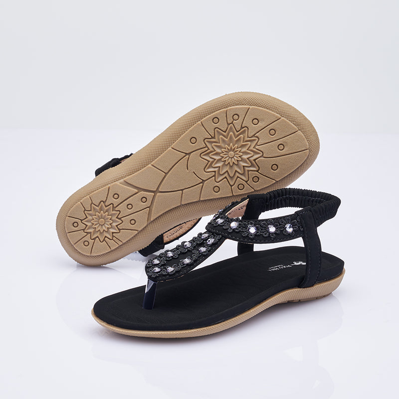Load image into Gallery viewer, Kid Girl Elastic T-Strap Sandals
