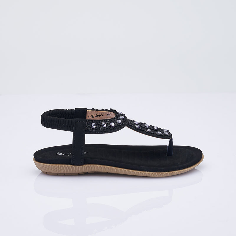 Load image into Gallery viewer, Kid Girl Elastic T-Strap Sandals
