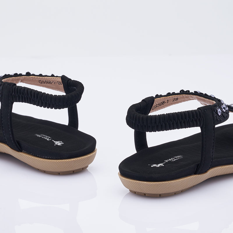 Load image into Gallery viewer, Kid Girl Elastic T-Strap Sandals
