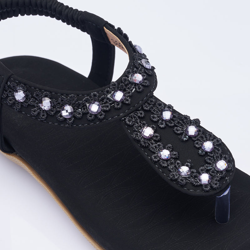 Load image into Gallery viewer, Kid Girl Elastic T-Strap Sandals
