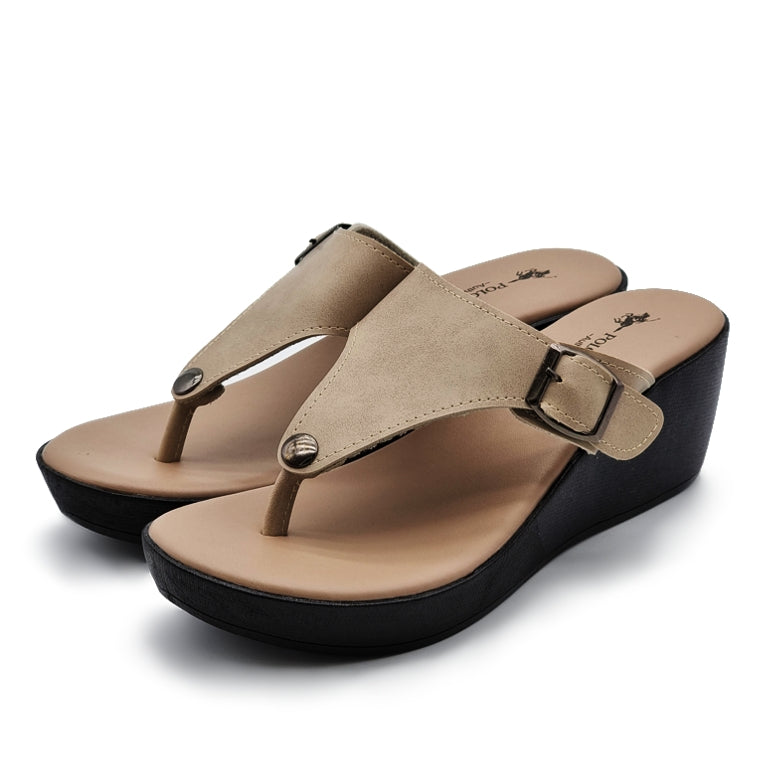 Load image into Gallery viewer, Buckle Toe-Post Wedge Sandals
