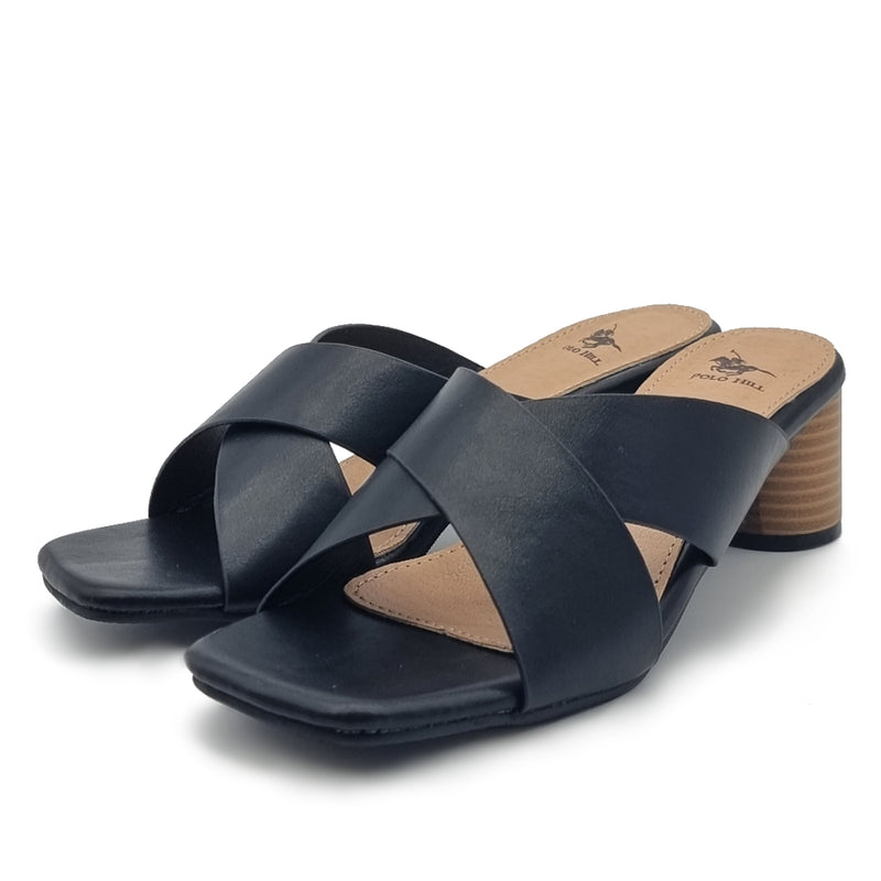 Load image into Gallery viewer, Square Open Toe Cross Band Slide Heels
