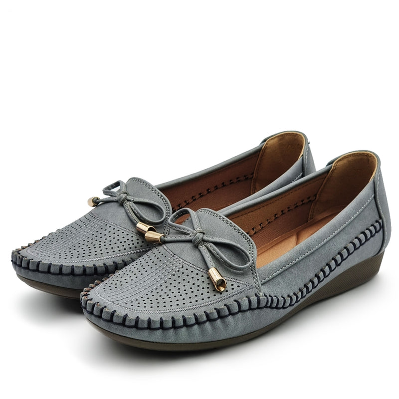 Load image into Gallery viewer, Bow Tie Slip On Loafers Shoes
