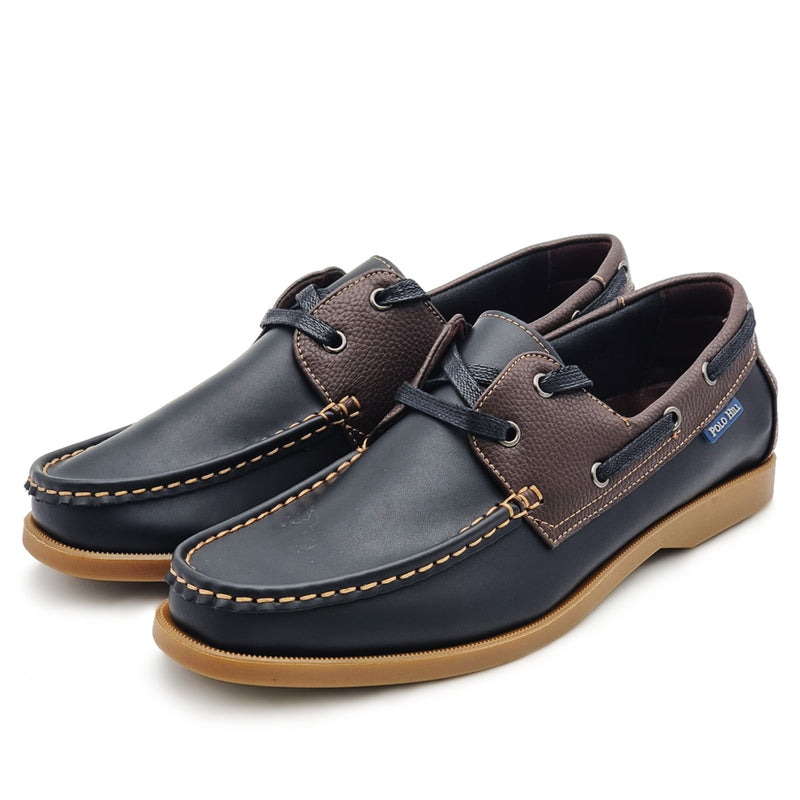 Load image into Gallery viewer, Lace Up Two-Tone Boat Shoes
