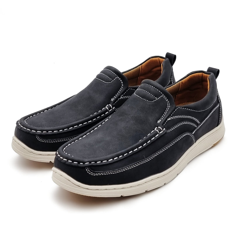 Load image into Gallery viewer, White Sole Contrast Stitch Slip On Shoes
