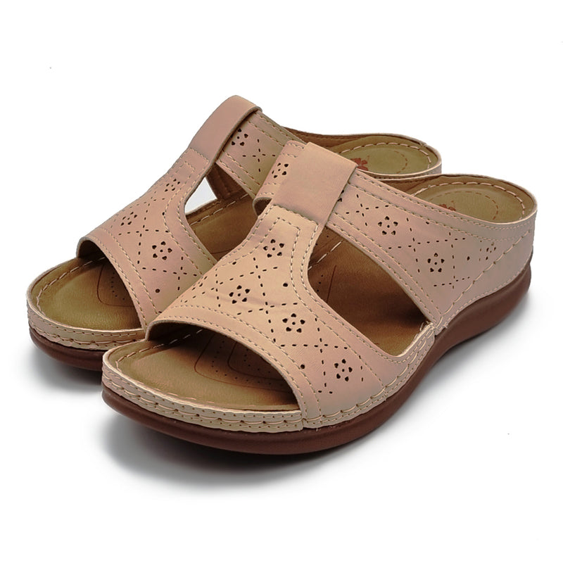 Load image into Gallery viewer, Perforated Cut Out Wedge Sandals
