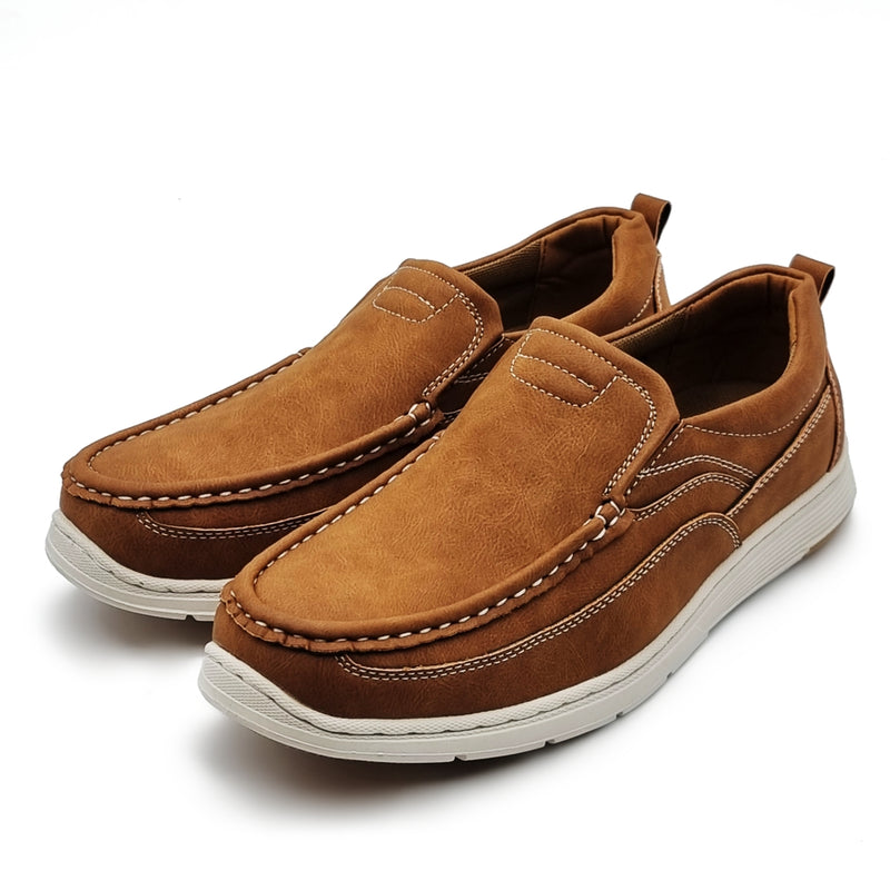 Load image into Gallery viewer, White Sole Contrast Stitch Slip On Shoes
