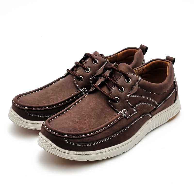 Load image into Gallery viewer, White Sole Contrast Stitch Lace Up Shoes
