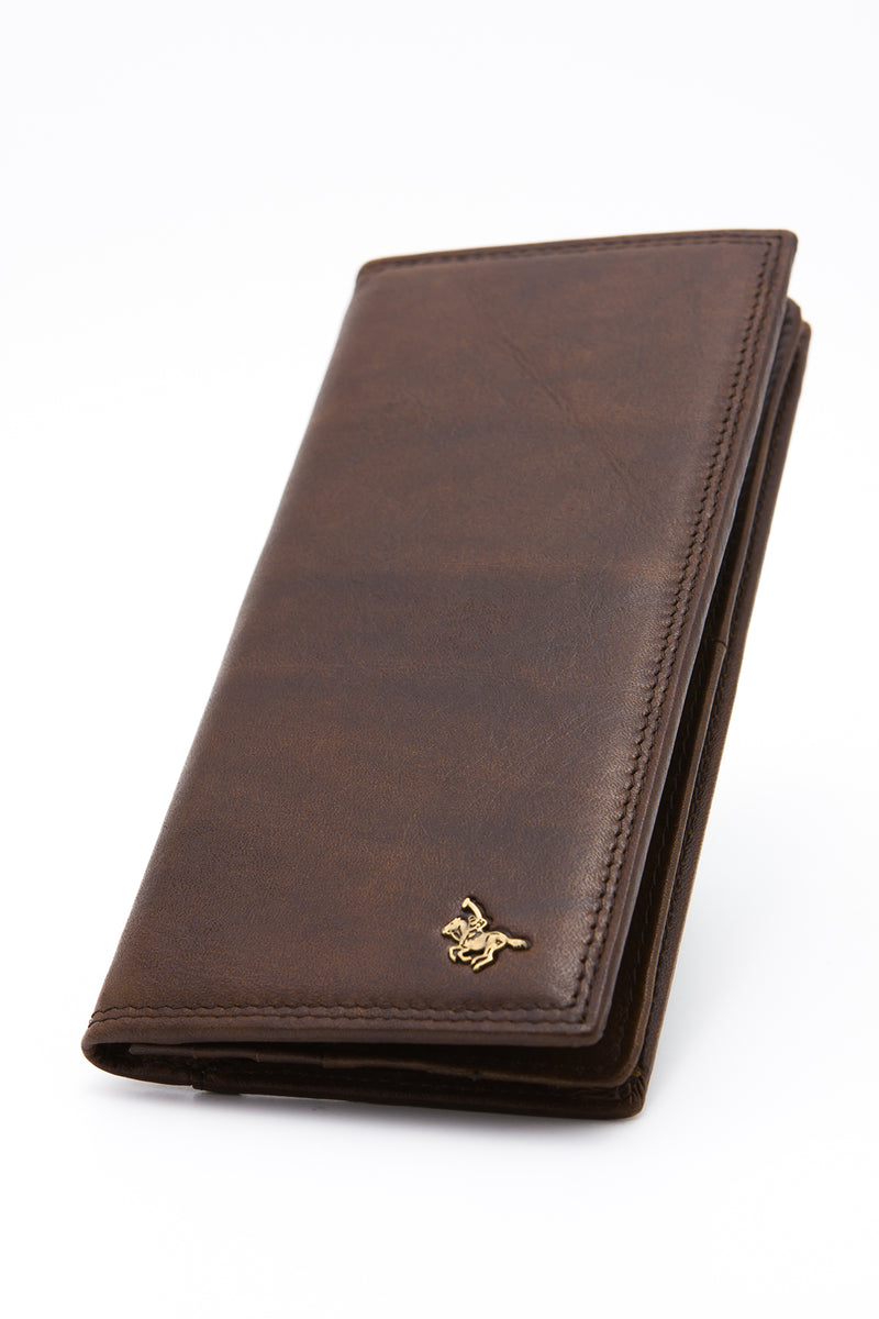 Load image into Gallery viewer, Brown RFID Blocking Genuine Leather Long Bi-Fold Wallet
