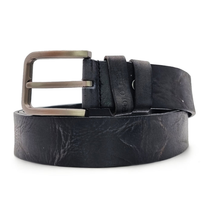 Genuine Textured Leather Full Hole Buckle Pin Belt