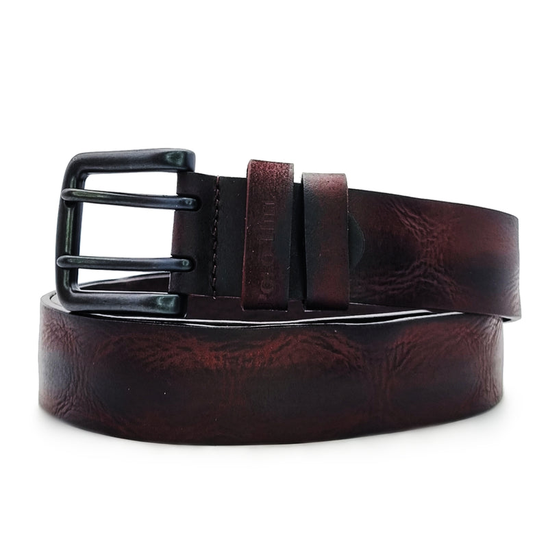 Load image into Gallery viewer, Genuine Textured Leather Double Pin Buckle Belt
