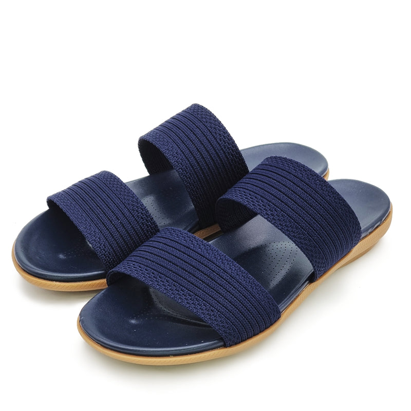 Load image into Gallery viewer, Knitted Mesh Fabric Two Band Sandals
