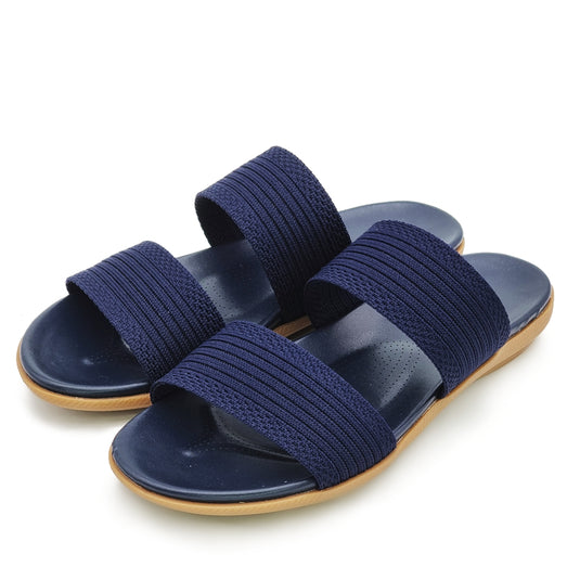 Knitted Mesh Fabric Two Band Sandals