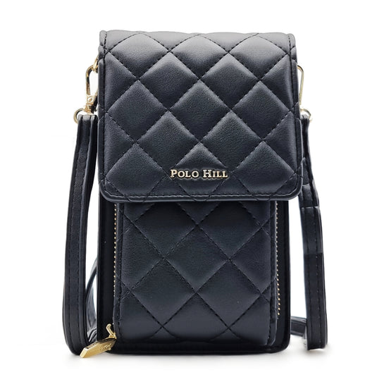 Quilted Vertical Smartphone Sling Bag Multi-purpose Purse