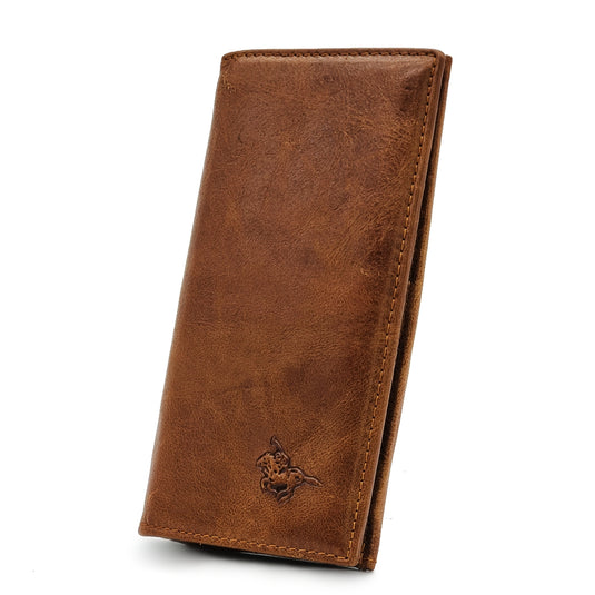 Leather Bi-Fold Long Wallet