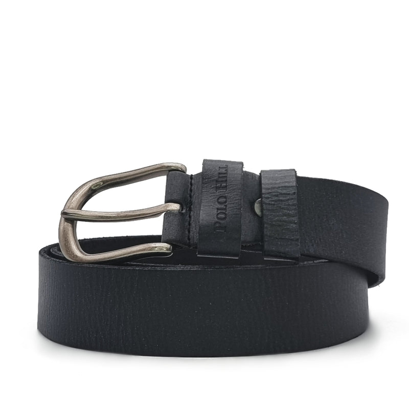 Load image into Gallery viewer, Genuine Textured Leather Tonal Buckle Pin Belt
