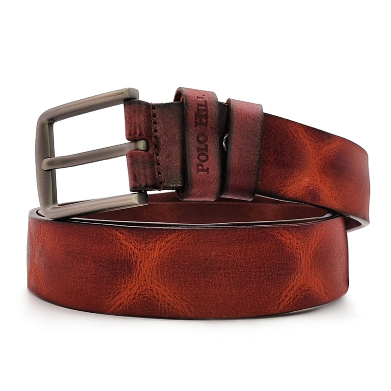 Load image into Gallery viewer, Genuine Textured Leather Full Hole Buckle Pin Belt

